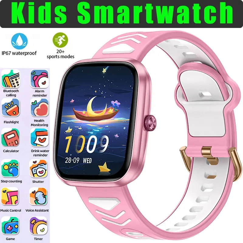 Teenage Smartwatch Kids Smart Real-Time Sleep Health Monitoring Heart Rate Blood Oxygen 20 Sports Modes Watch 230mAh IP67