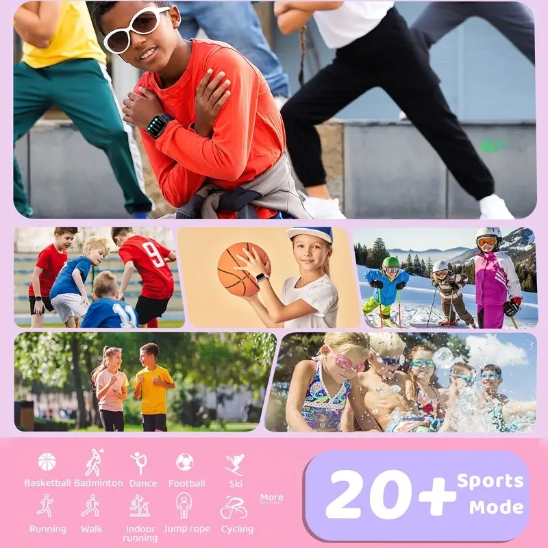 Teenage Smartwatch Kids Smart Real-Time Sleep Health Monitoring Heart Rate Blood Oxygen 20 Sports Modes Watch 230mAh IP67