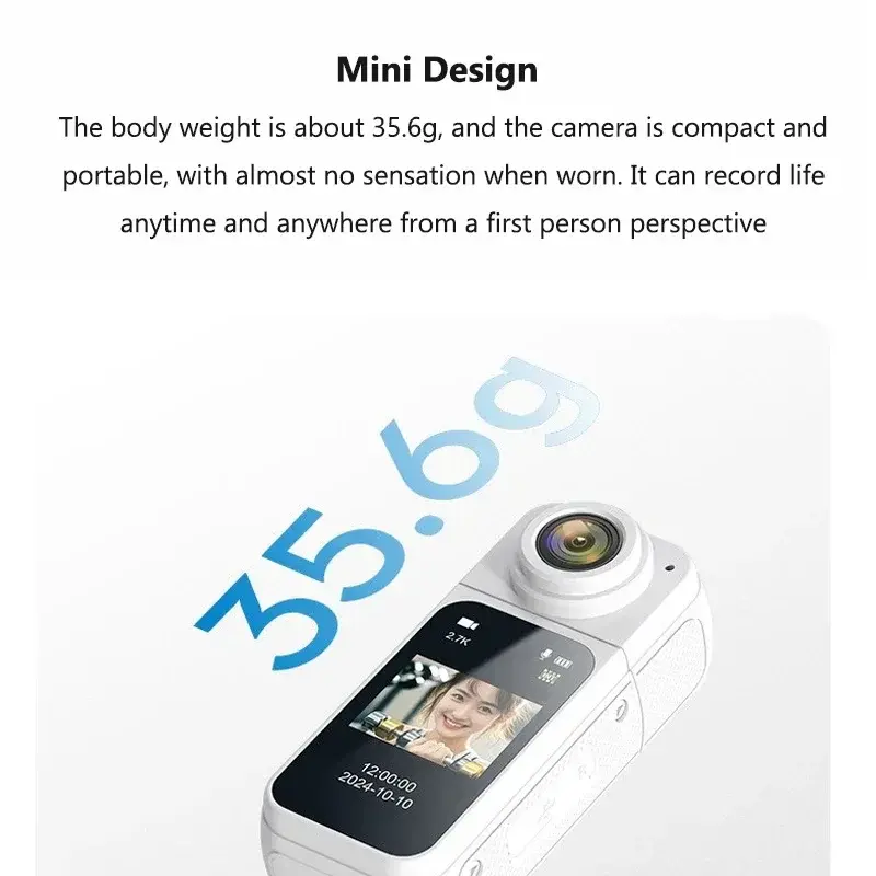 Thumbcam 2.7K HD 1080P WiFi Mini Camera Portable Digital Video Recorder Police BodyCam 180° Rotate Sports DV Riding Camcorder