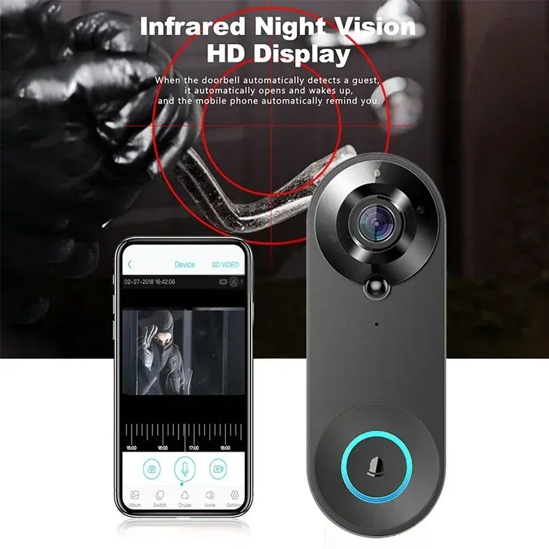 1080p Video Camera Smart Wireless Doorbell WiFi Door Bell Tuya Smart Home Security Motion Detect Night Vision Intercom Doorbell