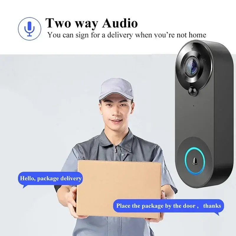 1080p Video Camera Smart Wireless Doorbell WiFi Door Bell Tuya Smart Home Security Motion Detect Night Vision Intercom Doorbell