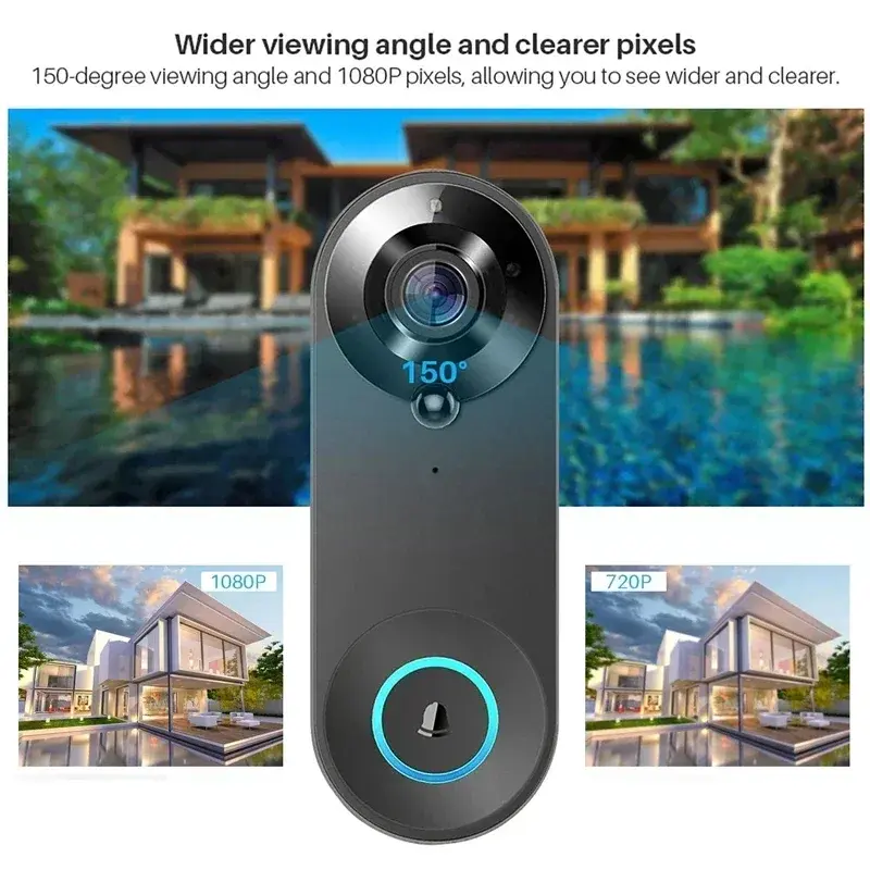 1080p Video Camera Smart Wireless Doorbell WiFi Door Bell Tuya Smart Home Security Motion Detect Night Vision Intercom Doorbell