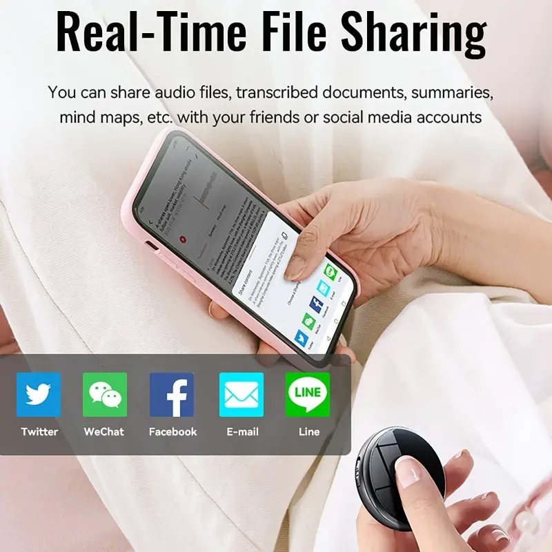 Real-Time AI Voice Recorders Small Sound Dictaphone for Lectures Meeting Digital Voice Activated Recorder Audio Recording Device
