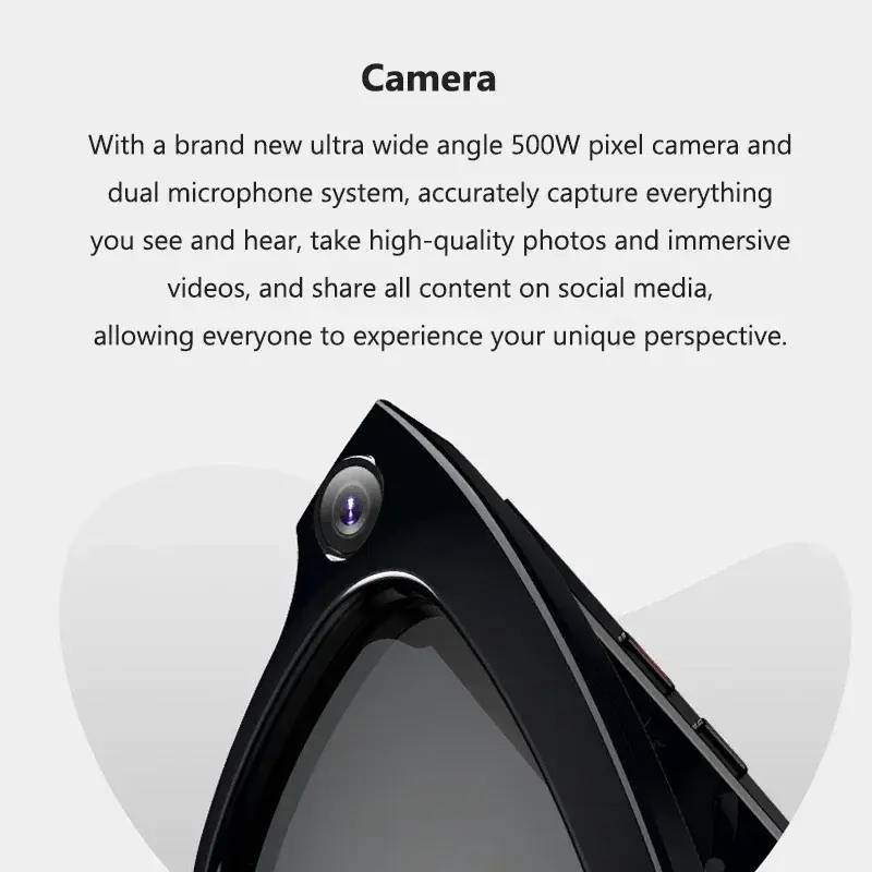 HD 1080P Smart Bluetooth Glasses Call Music Remote Control Camera AI Smart Bluetooth Sunglasses Ride Sports Waterproof Camcorder