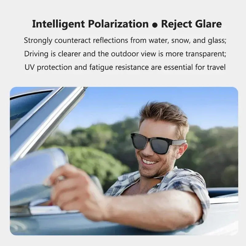 HD 1080P Smart Bluetooth Glasses Call Music Remote Control Camera AI Smart Bluetooth Sunglasses Ride Sports Waterproof Camcorder