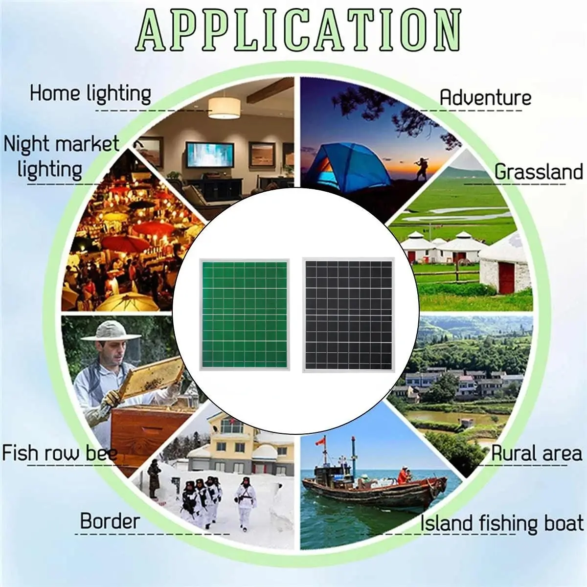 300W PET Aluminum Frame Monocrystalline Solar Panel Portable Outdoor Solar Charging Panel with Solar Charging Controller