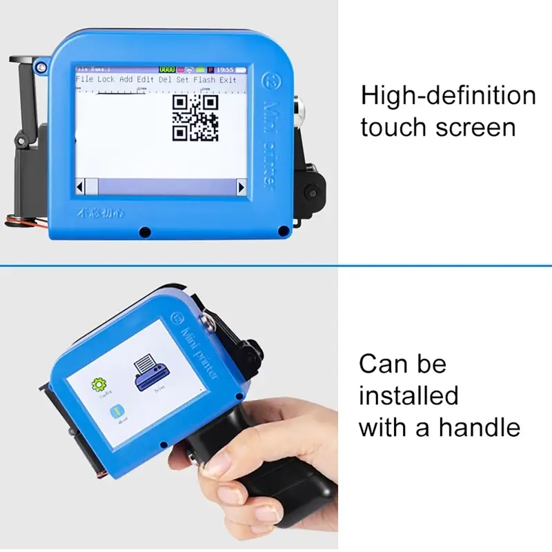 Portable Wifi Mini Handheld Inkjet Printer 12.7mm for QR Barcode Batch Date Number Logo Expiry Date Coding Machine 28 Languages