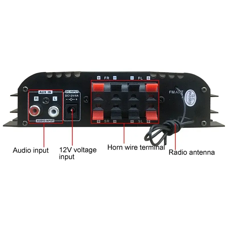 BT-998 12V/220V Mini bluetooth HiFi Power Amplifiers Stereo Car Home Audio Digital Sound Amplifier LCD Display FM SD USB Bass
