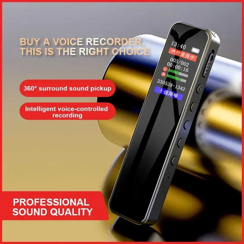 Digital Audio Voice Recorder Noise Reduction Voice Activated Portable Recorder MP3 Music Player Long Recording Pen Dictaphone