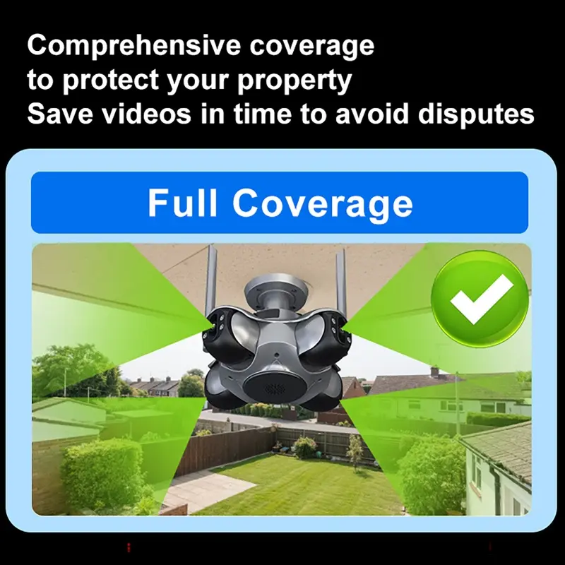 HD 1080p Wifi Two Way 4 Lens 4 Screens Security Cameras 20MP Outdoor Infrared Audio CCTV Wireless Video Surveillance IP Camera