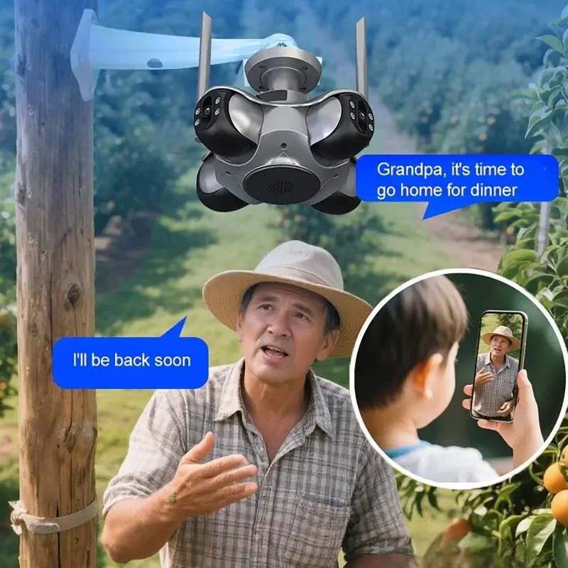 HD 1080p Wifi Two Way 4 Lens 4 Screens Security Cameras 20MP Outdoor Infrared Audio CCTV Wireless Video Surveillance IP Camera