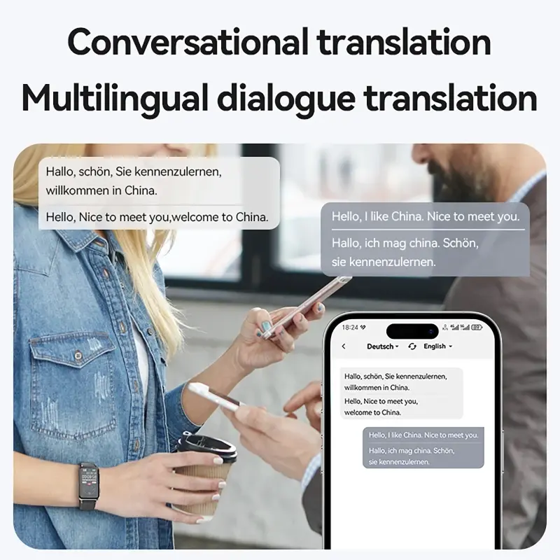 Recording Bracelet Smart Recording Watch AI Recorders 93 Languages Intelligent Real-time Transcription Translation Conversation