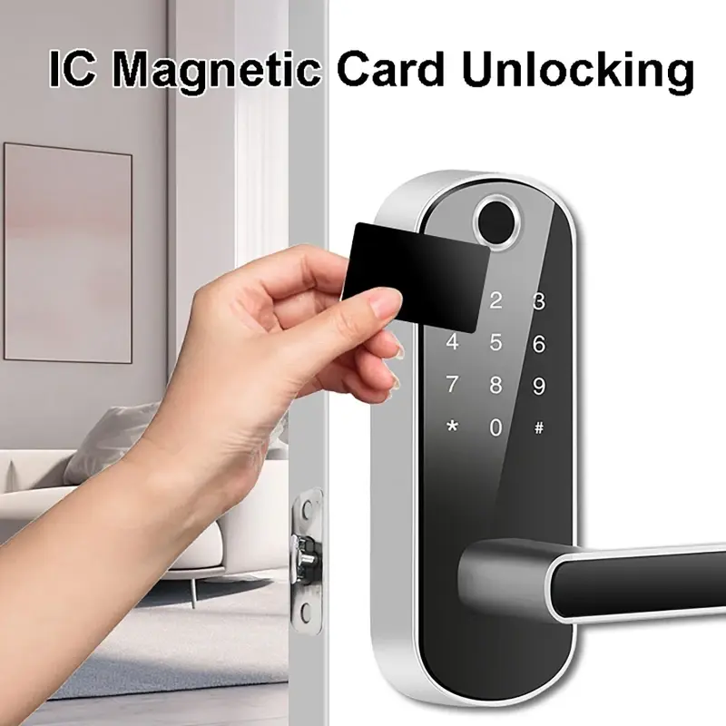 Tuya or TTLock APP Smart Door Lock Password Unlocking Remote Control Fingerprint Locks Keyless Touchscreen IP67 with IC Cards