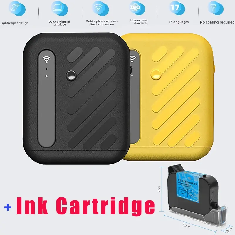 Handheld WiFi Smart Inkjet Printers with Ink Cartridge Production Date Supermarket Price Note Batch Number QR Bar Coding Printer
