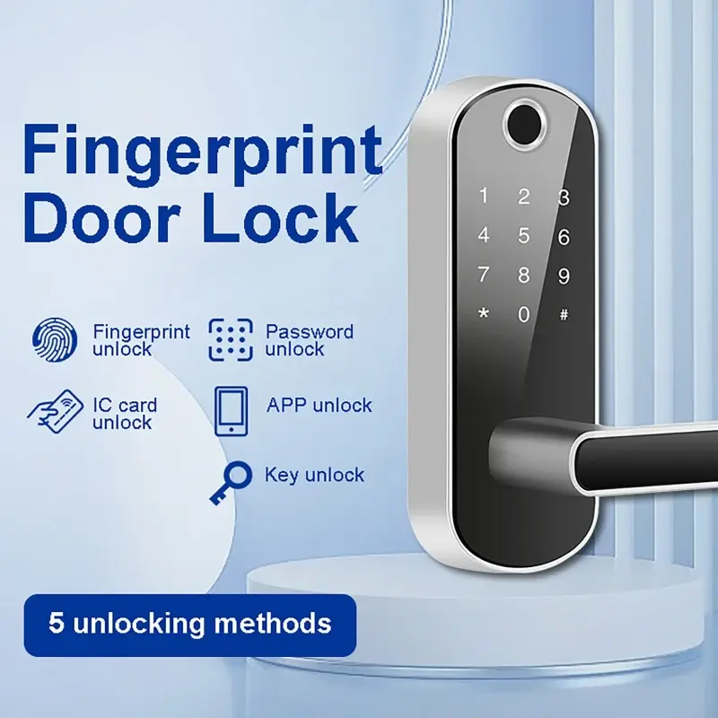 Tuya or TTLock APP Smart Door Lock Password Unlocking Remote Control Fingerprint Locks Keyless Touchscreen IP67 with IC Cards