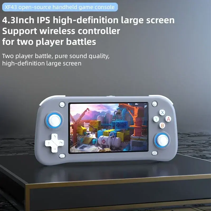 Open Source XF43 Retro Handheld Game Console Linux System Gaming Video Players Console Portable Pocket Device up to 22000+ Games
