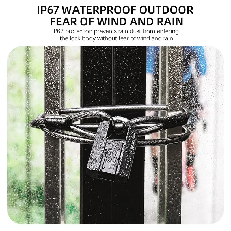 Fingerprint Padlock TTLock Bluetooth APP+Program+Fingerprint+Key Smart Type-C Rechargeable Keyless Home Electronic Door Lock