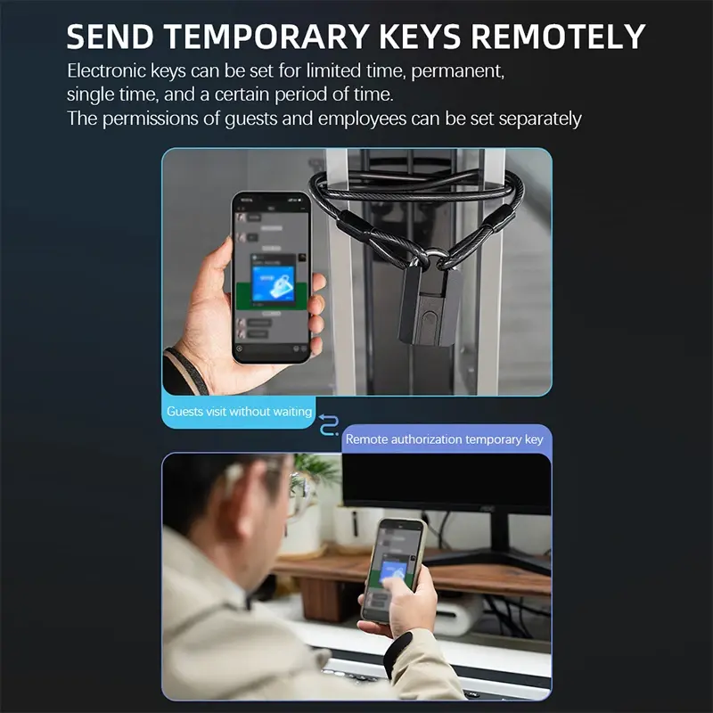 Fingerprint Padlock TTLock Bluetooth APP+Program+Fingerprint+Key Smart Type-C Rechargeable Keyless Home Electronic Door Lock