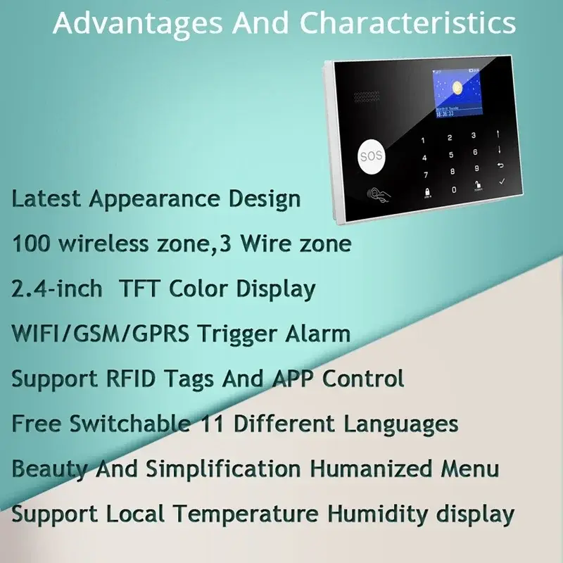433MHz Wifi Tuya Smart Home Alarm System Wireless Security Home Alarm Smart Life APP Control Door Open Motion Sensor Smart Life