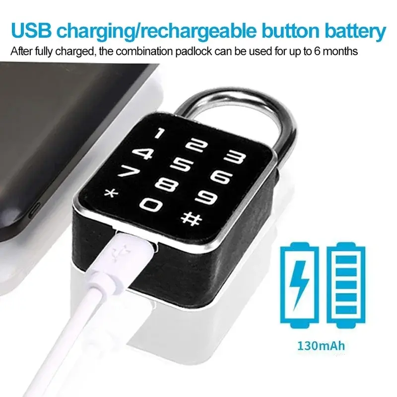 Smart Padlock Tuya APP+Fingerprint+Password 3 In 1 Electric Biometric Lock IP65 Keyless Mini Smart Locks Anti-theft Padlocks