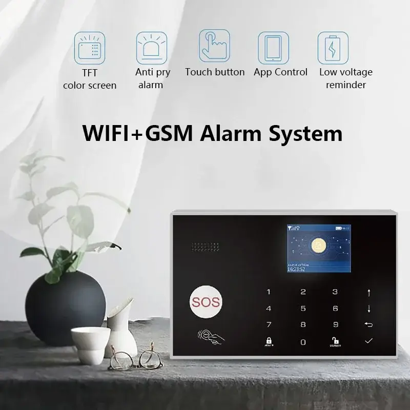 433MHz Wifi Tuya Smart Home Alarm System Wireless Security Home Alarm Smart Life APP Control Door Open Motion Sensor Smart Life