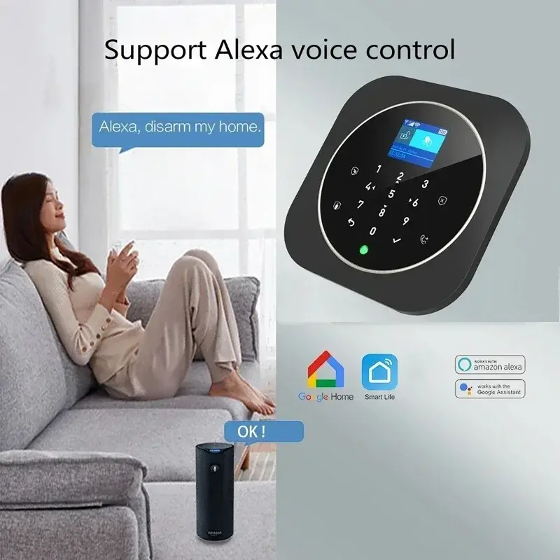 WIFI Tuya W9B Alarm System Kits for Home Burglar Security 433MHz WiFi GSM Alarm Wireless Tuya Smart House App Remote Control