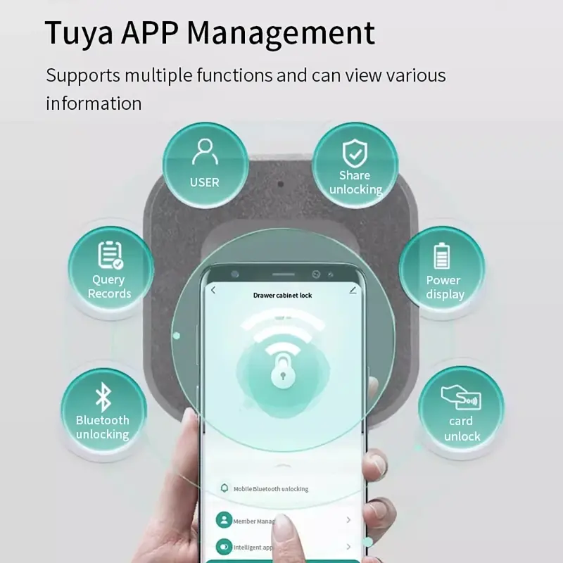 Tuya APP Fingerprint Smart Drawer Cabinet Invisible Lock Password Unlocking Cabinet Furniture Electronic Keyless Sensor Locks