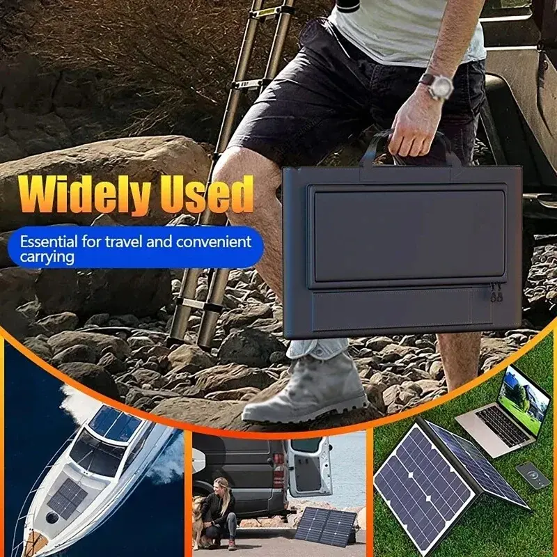 Solar Panel Kit Complete Camping 1000W /m² Foldable Solar Power Station Portable Generator Charger 18V for Car Boat Caravan Camp