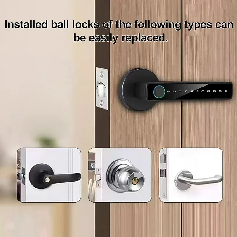 Smart Tuya APP & Password & Fingerprint & Key Unlocking Door Locks for Bathroom Bedroom Home Electric Lock Security Protection