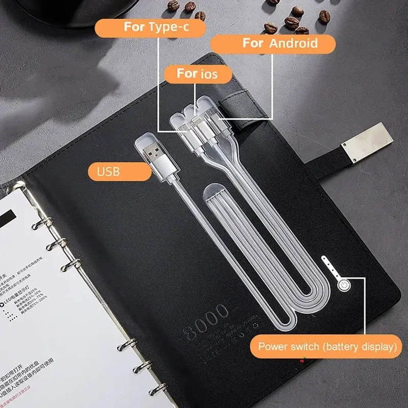 A5 Smart Notebook One-to-Three Charging + Wireless Charging Book Wired 8000mAh Record Note Drawing Bluetooth Writing Notepad
