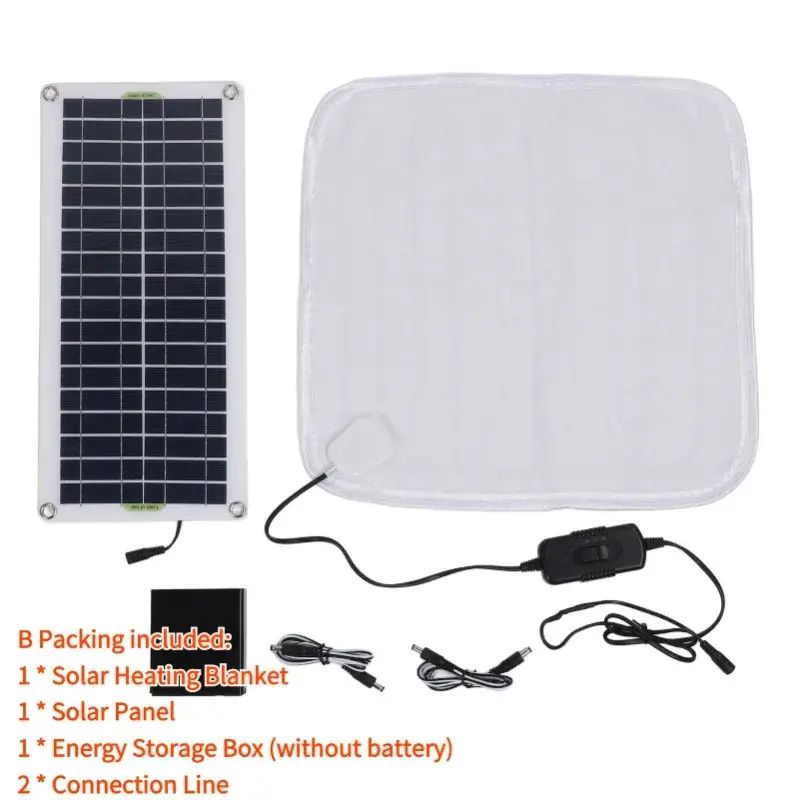 50W Solar Heating Blanket Heated Shoe Pad Pet Warming Pad 1m Connecting Line Adjustable Temperature For Winter