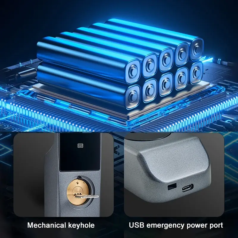 Smart Tuya Door Lock TTLock with Gateway Double Side Fingerprint + Password + IC Card + Key Unlocking IP65 Home Electronic Locks