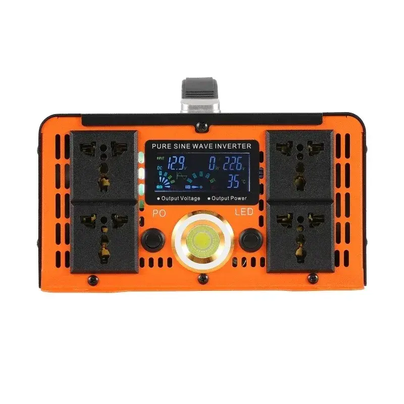 12000W Power Inverter+Cable Charger Converter Adapter Pure Sine Wave Inverter 24V/48V/60V/72V/96V 110V 60Hz/220V-204V 50Hz