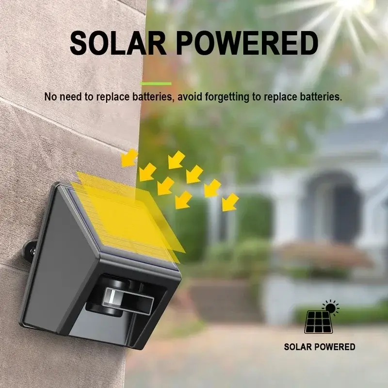 Solar Driveway Alarm Infrared Detection Wireless Doorbell 4-Way Induction Area Display Doorbell Alarm Systems Security Home