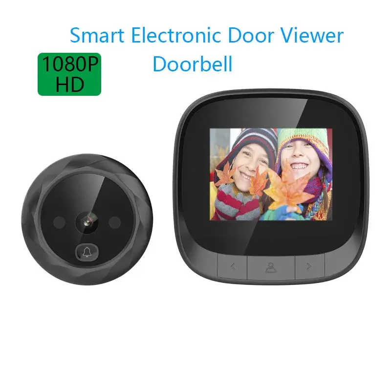 Night Vision Doorbell Cameras 2.4inch LCD Display Door Peephole Camera Video Eye Door Bell Visual Doorbell Security Protection