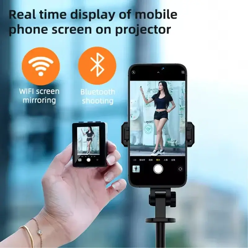 Smartphone Rear Cameras Phone Selfie Monitor Screen Bluetooth for Selfie Vlog Live Stream Video for iPhone Android Selfie Sticks