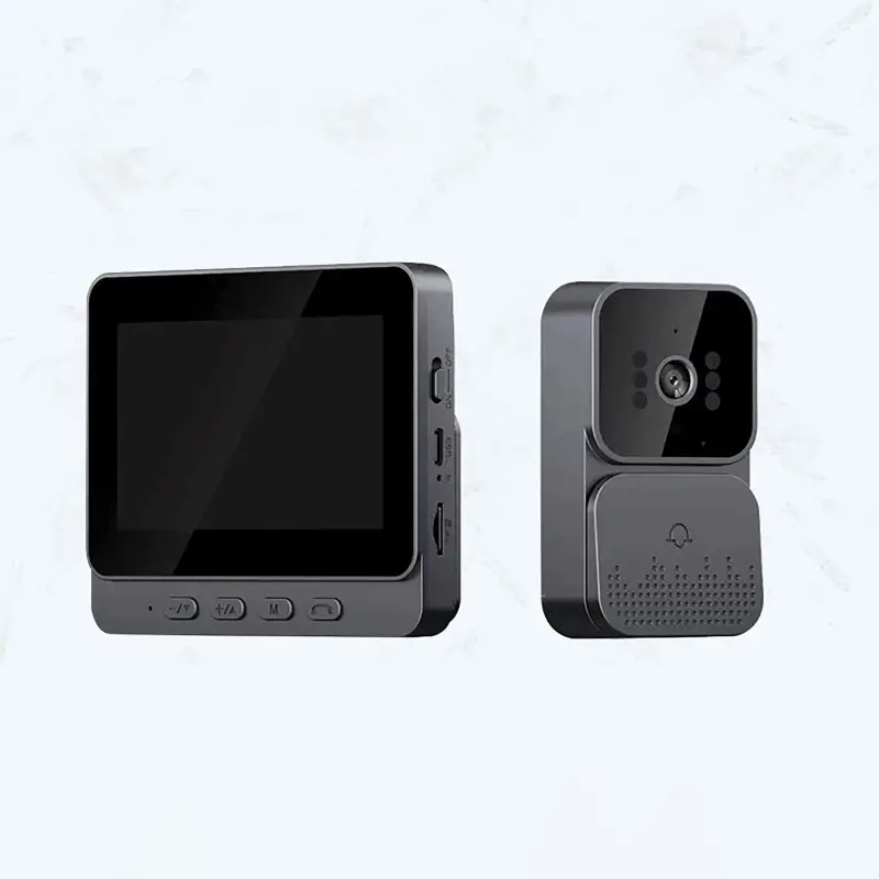 Smart Two-way Intercom Doorbell Cameras 4.3 Inch Wireless Video Doorbell IPS Screen Infrared Night Vision for Home Security