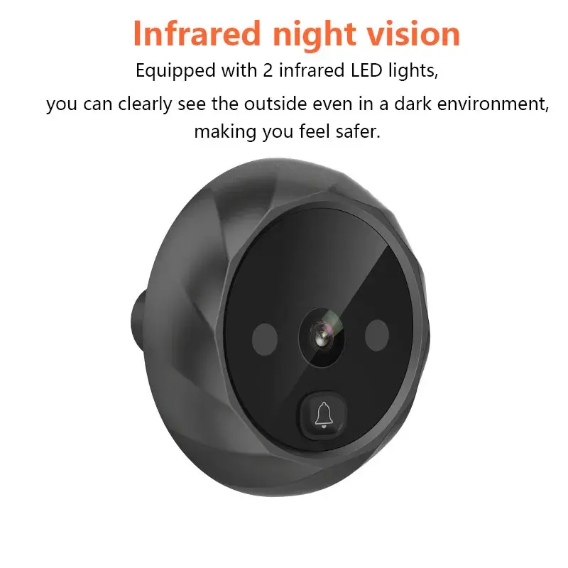 Night Vision Doorbell Cameras 2.4inch LCD Display Door Peephole Camera Video Eye Door Bell Visual Doorbell Security Protection