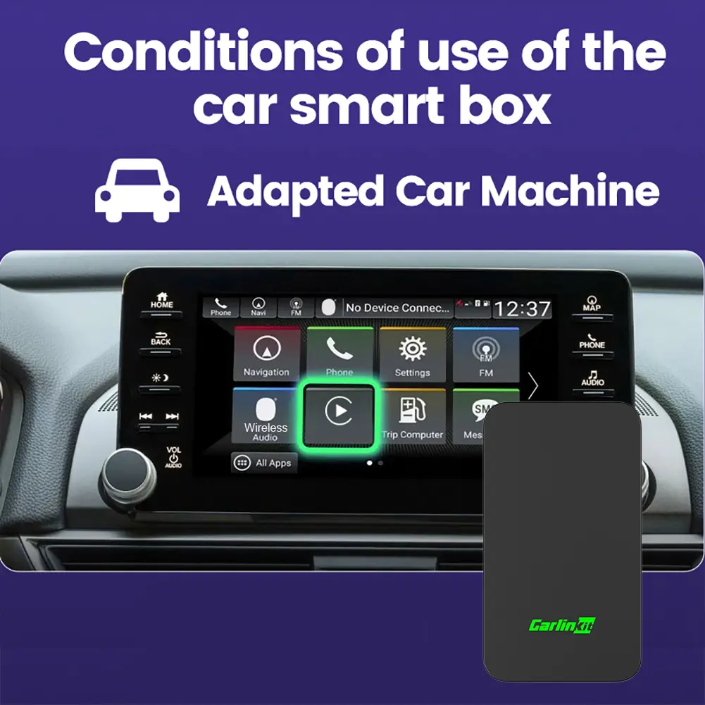 2024 CarlinKit 5.0 Wireless CarPlay Wireless Android Auto Box 2.4G & 5.8Ghz WiFi BT Auto Connect Plug&Play For Wired AA CP Cars