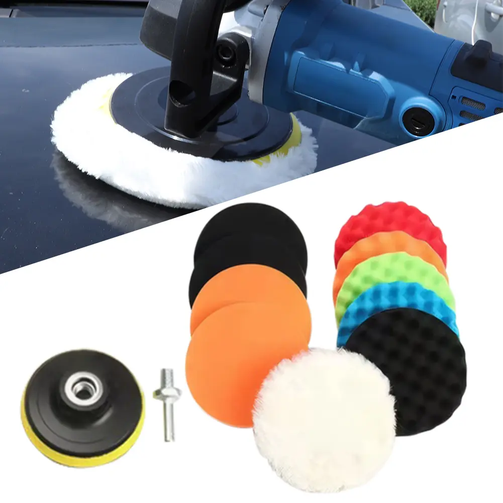11Pcs 3 Inch Buffing Waxing Polishing Sponge Pads Kit Car Foam Drill Sponge Car Buffing Pads Sponge Foam Kit for Sanding Waxing