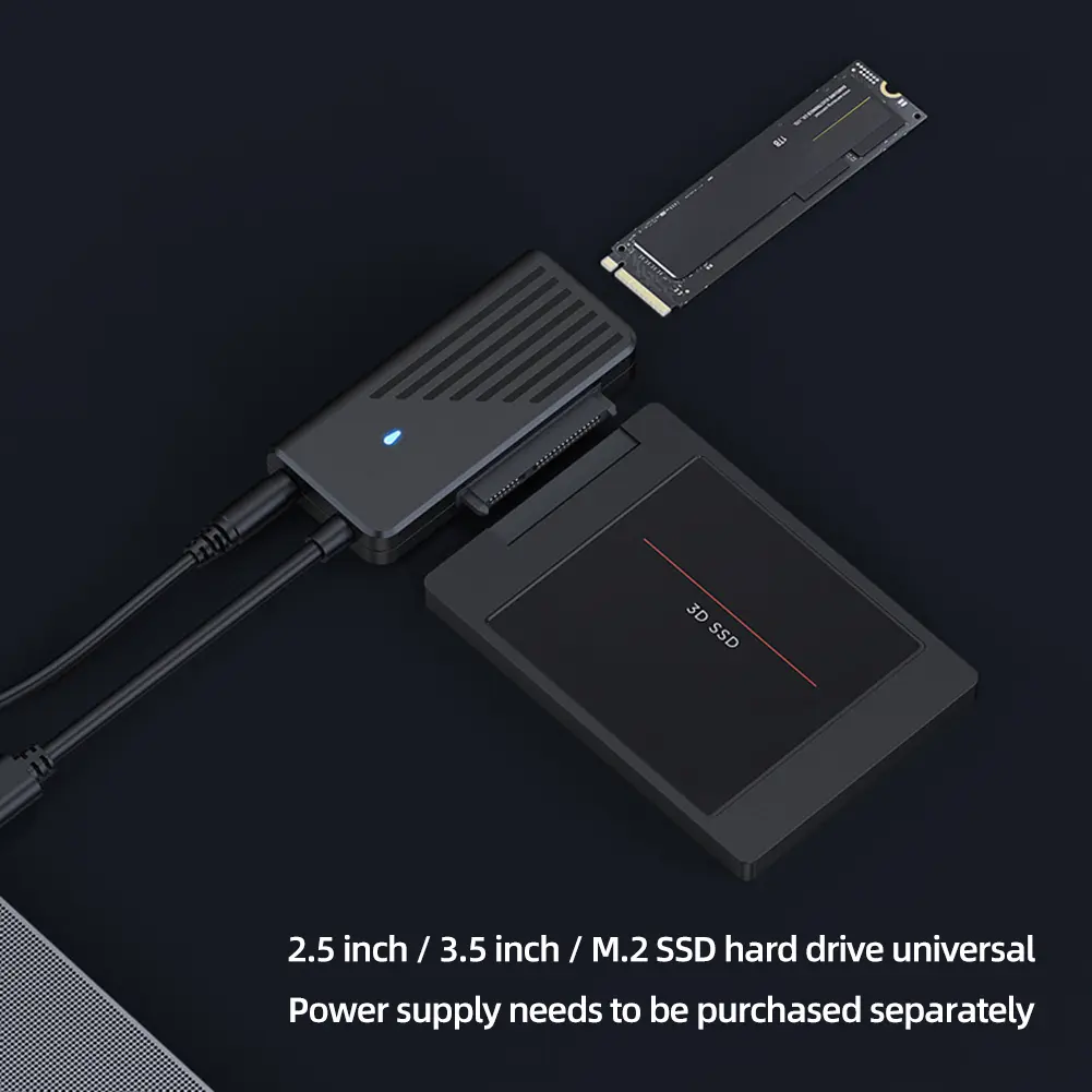 External Adapter M.2 NGFF Solid State Converter USB3.0 To SATA Adapter Cable 5Gbps 2.5/3.5 Inch NVME for Desktop Laptop