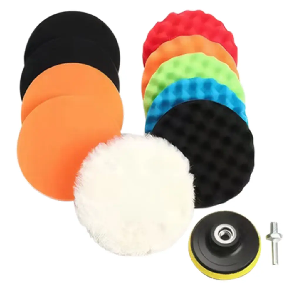11Pcs 3 Inch Buffing Waxing Polishing Sponge Pads Kit Car Foam Drill Sponge Car Buffing Pads Sponge Foam Kit for Sanding Waxing
