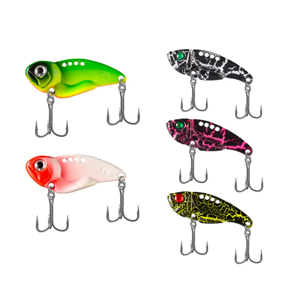 5Pcs Metal VIB 7g Spinner Spoon Fishing Lures Artificial Hard Bait Crankbait for Bass Pike Perch