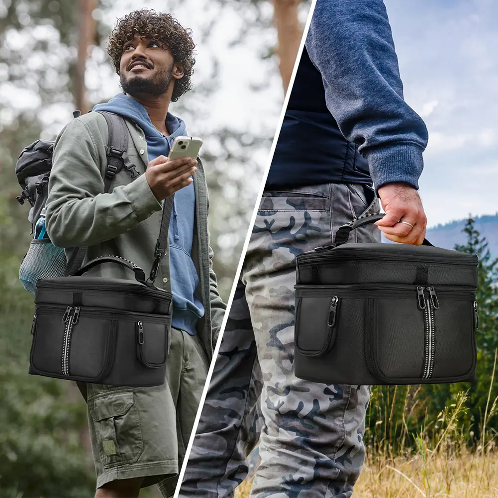 Carrying Case Storage Case Anti-drop Multiple Pockets with Shoulder Strap & Handle for Ef Ecoflow Portable Power Station River 3