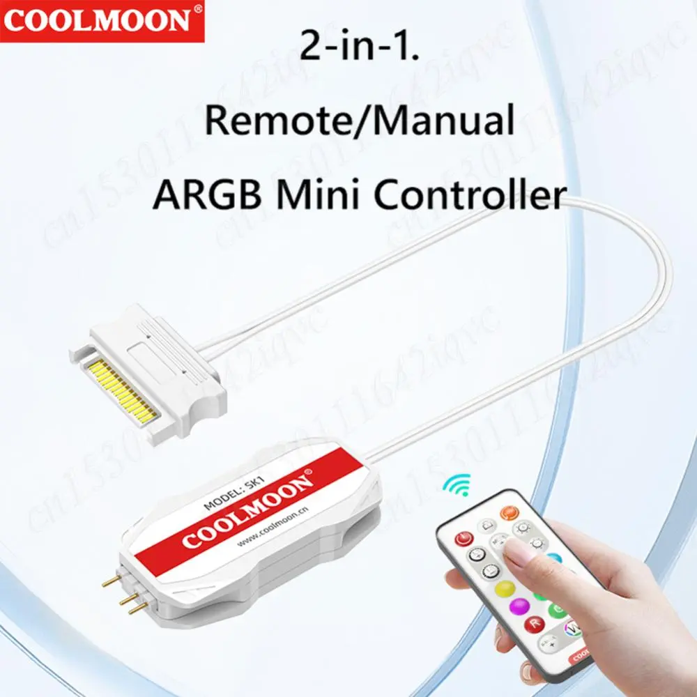RGB Controller Cable 5V 3PIN To SATA ARGB Mini Controller HUB Adapter RGB Remote Controller for PC Fan Cooling Fan Light Strip