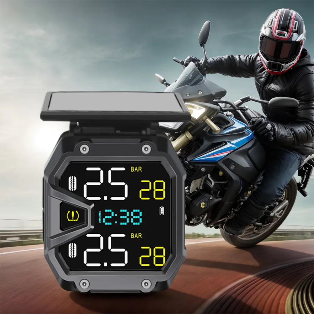 Motorcycle TPMS IP67 Waterproof Bike Air Pressure Monitor Wireless Tire Pressure Detector for Outdoor Cycling Sports Accessories