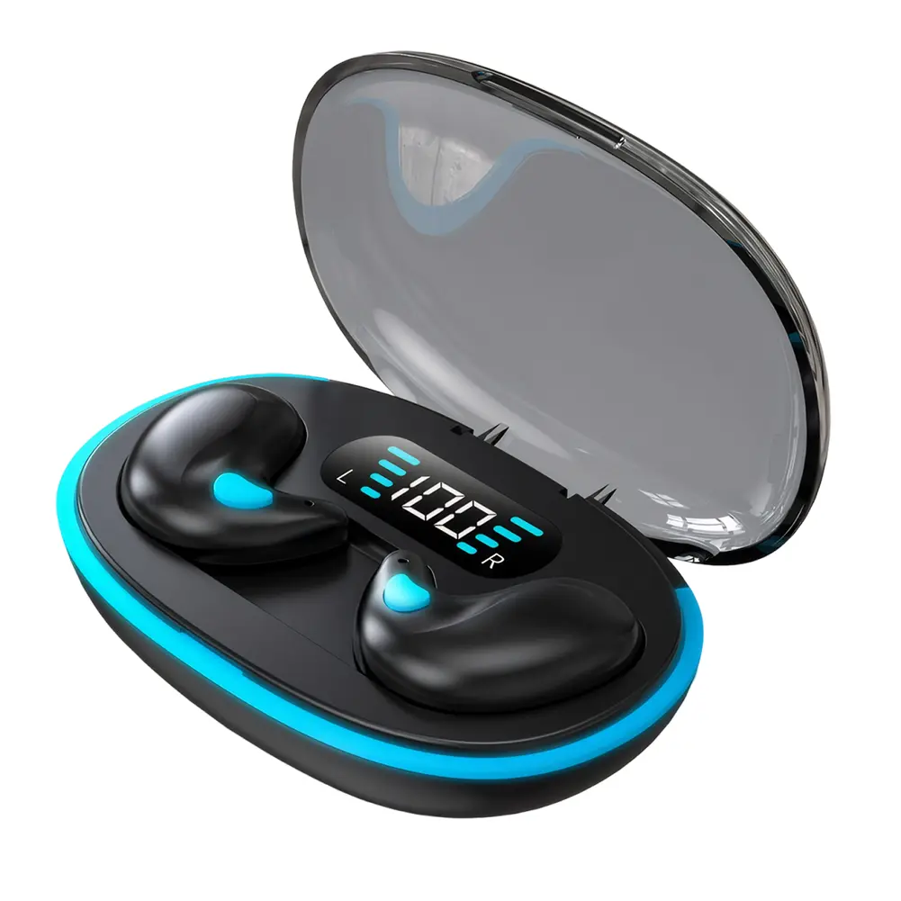 Bluetooth-Compatible 5.3 Sense-Free Micro Sleep Earbuds Noise Cancelling Open Ear Headsets Touch Control for Travel and Business
