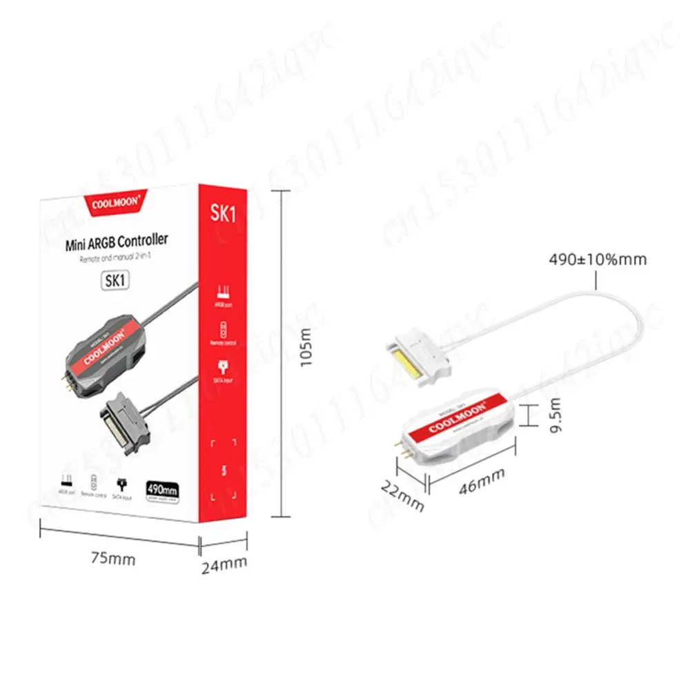 RGB Controller Cable 5V 3PIN To SATA ARGB Mini Controller HUB Adapter RGB Remote Controller for PC Fan Cooling Fan Light Strip