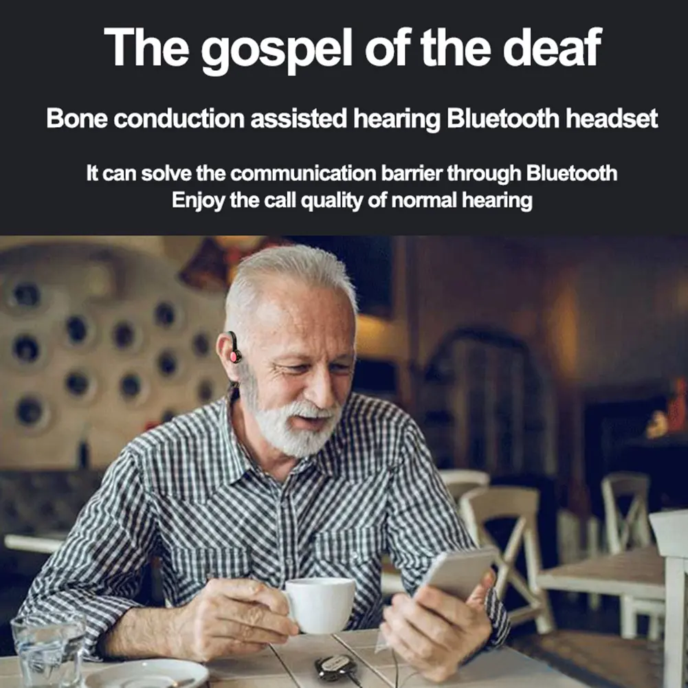 Wireless Bone Conduction Headset with Noise Reduction Microphone Ideal for Business Sports Cycling and Fitness Activities