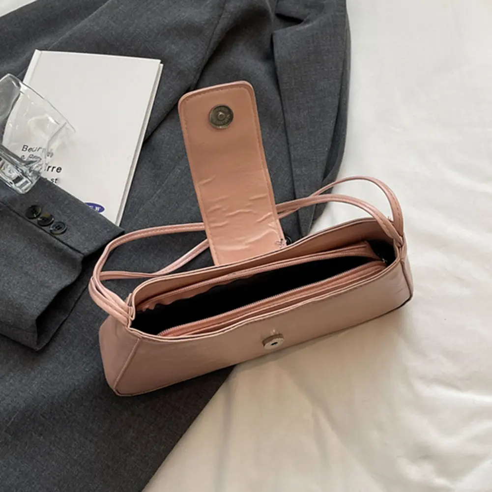 Women PU Bow Shoulder Bag Chic Hobo Bag Large Capacity Fashion Carrying Bag Solid Color Sweet Underarm Bag Small Shoulder Purse